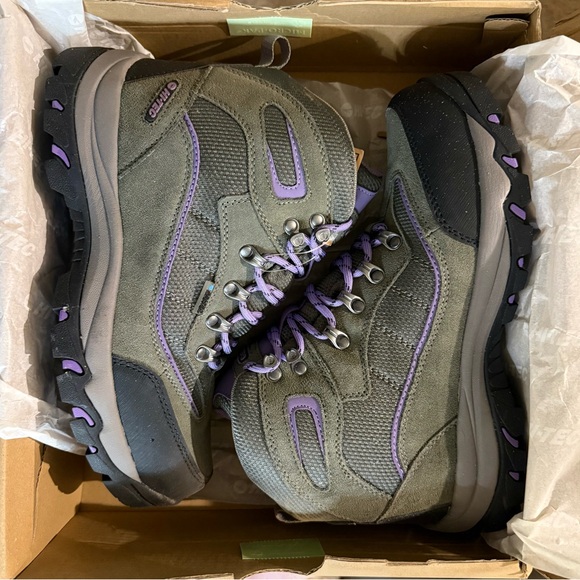 Hi-Tec Women's Olive and Lavender Hiking Boots - Picture 2 of 3